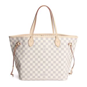 Louis Vuitton N51107 Neverfull MM Shoulder Bag Damier Azur Canvas