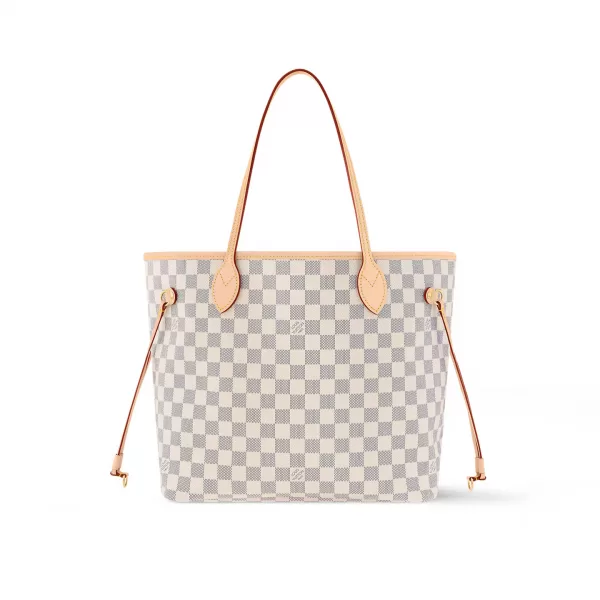 Louis Vuitton N40603 Neverfull MM Rose Ballerine Damier Azur Canvas