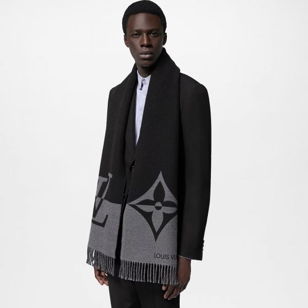 Louis Vuitton Black M79097 Graphic Dual Scarf