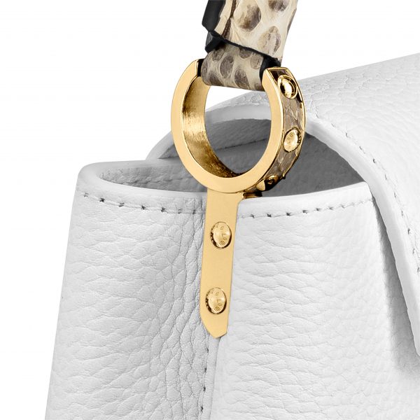 Louis Vuitton N98477 Capucines Mini Python Snow White