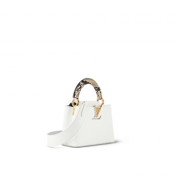 Louis Vuitton N98477 Capucines Mini Python Snow White