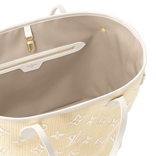 Louis Vuitton M22839 Neverfull MM Lotus Cotton White Beige