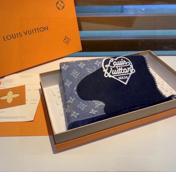 Louis Vuitton x Nigo MP3255 Monogram Drip Blue Scarf