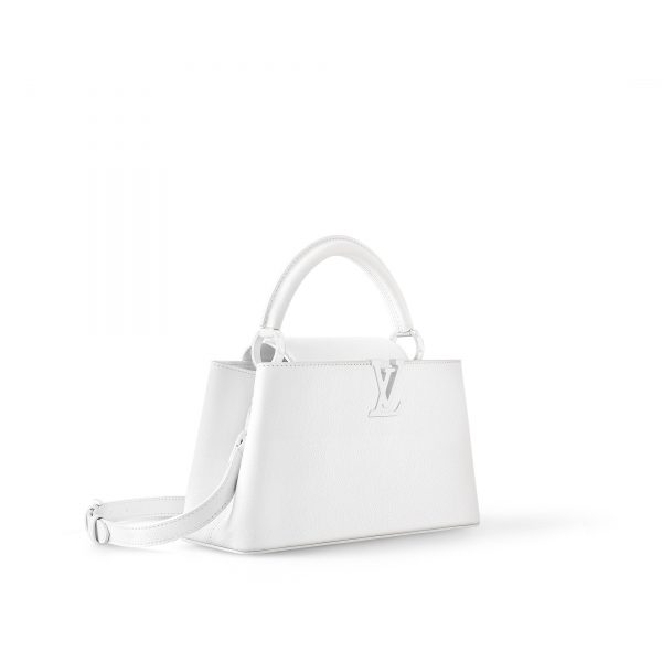 Louis Vuitton M23948 Capucines East-West MM Optic White