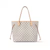 Louis Vuitton N40604 Neverfull MM Rose Ballerine Damier Azur Canvas